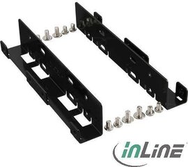 InLine Two 2.5" HDD / SSD to 3.5" HDD size Braket Kit only Bracket and Screws, Black (39950L) цена и информация | Аксессуары для компонентов | kaup24.ee