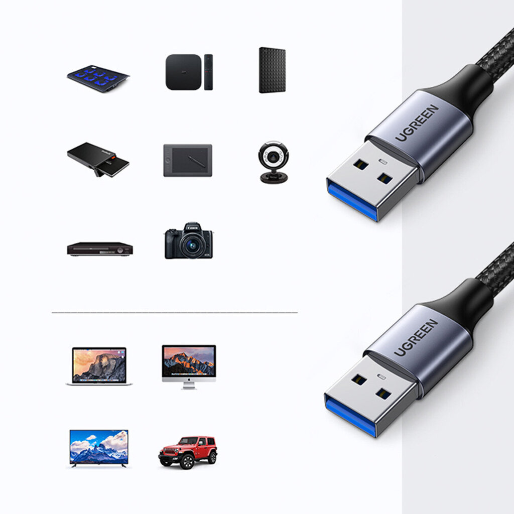 Ugreen US373, USB - USB 3.0, 2 m цена и информация | Mobiiltelefonide kaablid | kaup24.ee