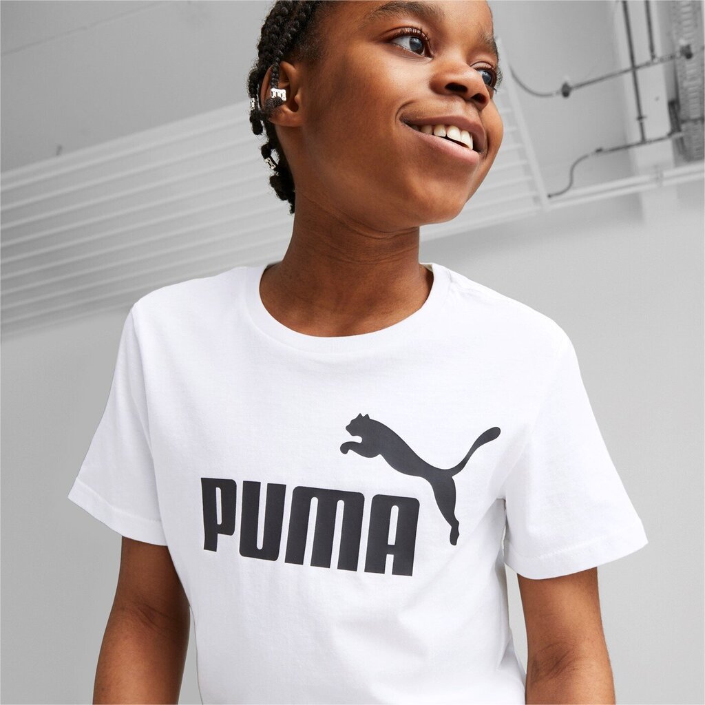 Laste T-särk Puma 586960*02, valge/must 4063697395657 цена и информация | Poiste särgid | kaup24.ee