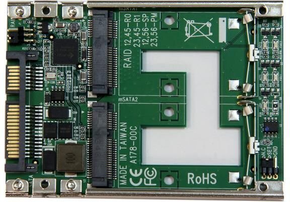 StarTech Dual mSATA SSD to 2.5” SATA RAID Adapter Converter (25SAT22MSAT) цена и информация | Komponentide tarvikud | kaup24.ee