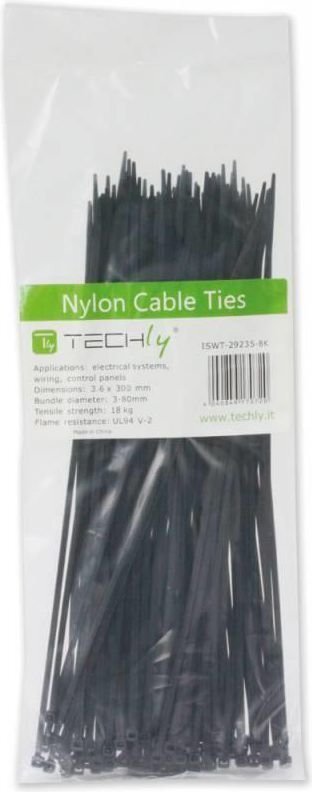 Techly Nylon Clamps 100 x 2.5mm 100 pcs, Black (306356) цена и информация | Kinnitusvahendid | kaup24.ee