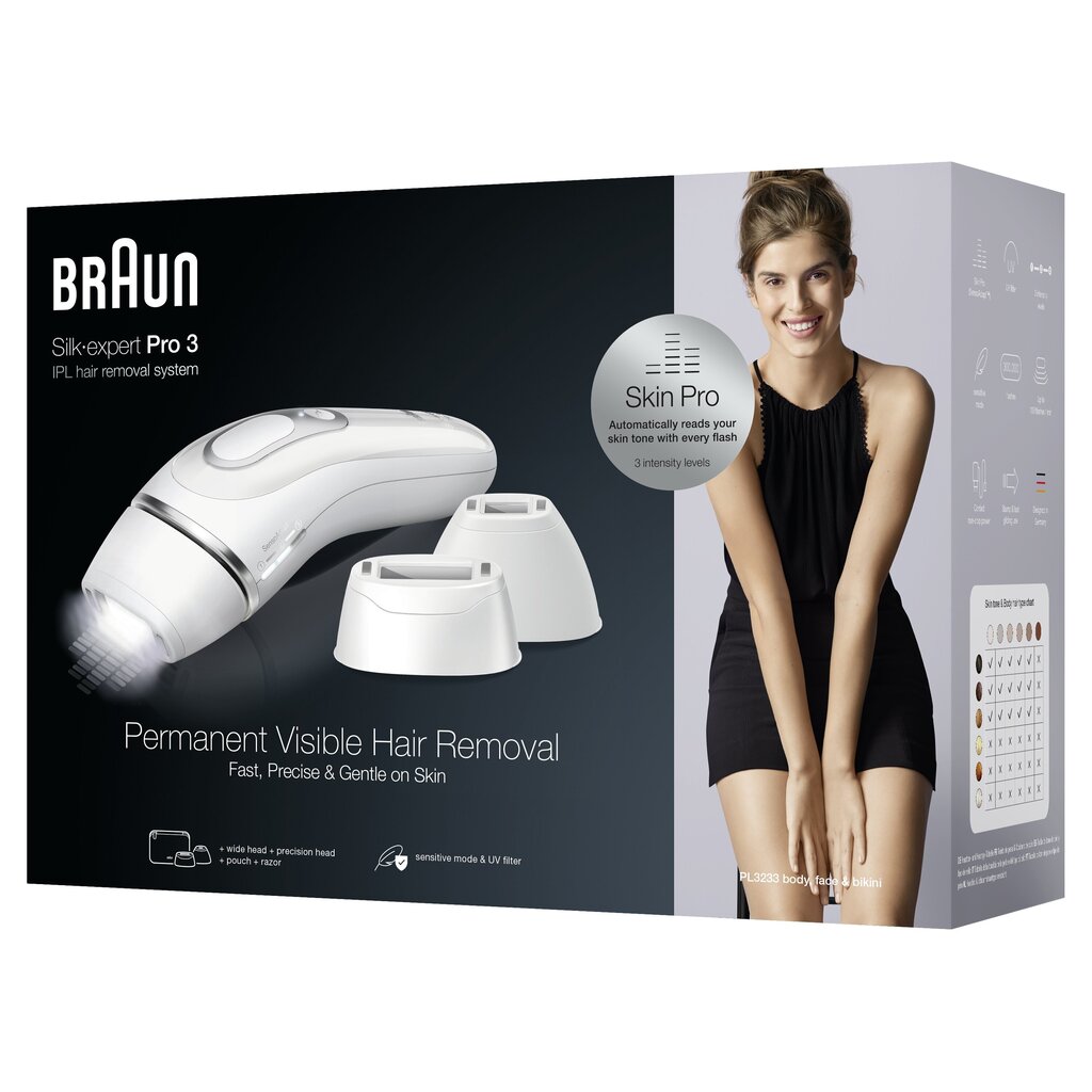 Braun Silk-expert Pro 3 IPL PL3233 цена и информация | Epilaatorid, raseerijad | kaup24.ee