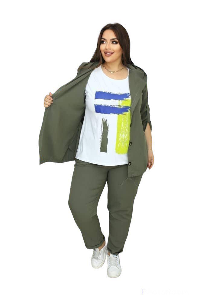 Naiste kolmeosaline pükskostüüm Aika Shop 115, Roheline hind ja info | Naiste pükskostüümid | kaup24.ee