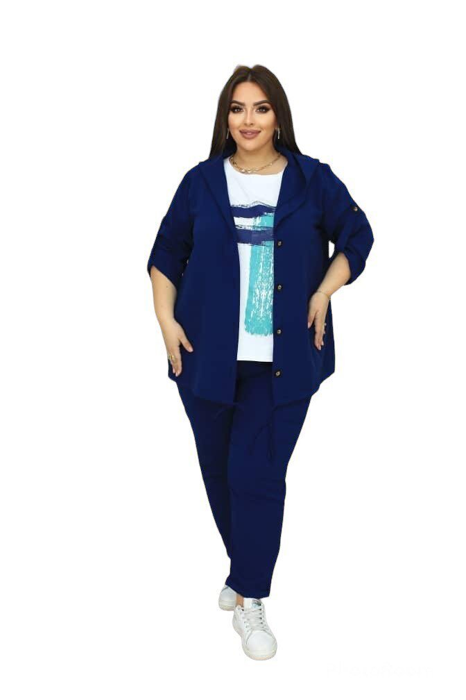 Naiste kolmeosaline pükskostüüm Aika Shop 115, Sinine hind ja info | Naiste pükskostüümid | kaup24.ee