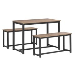 Столовый набор из 3-х предметов SoBuy OGT25-N, коричневый цвет цена и информация | Комплекты мебели для столовой | kaup24.ee