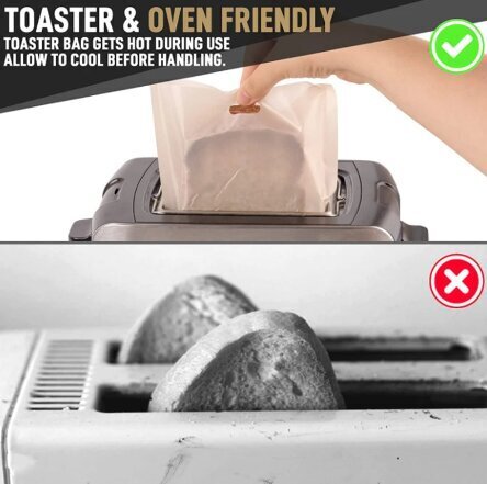 Korduvkasutatavad toasterkotid Toaster bag Gluten-free, 16,5x16,5cm, 10 tk hind ja info | Ahjuvormid ja küpsetustarvikud | kaup24.ee