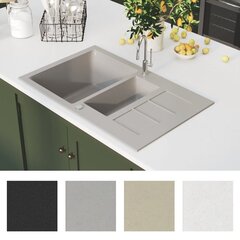 vidaXL köögivalamu, kaks kraanikaussi, hall, graniit hind ja info | Köögivalamud | kaup24.ee