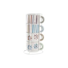 Набор из кофейных чашек DKD Home Decor, керамика, 150 мл цена и информация | Стаканы, фужеры, кувшины | kaup24.ee