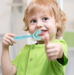 U-образная силиконовая зубная щетка для детей, синяя цена и информация | Для ухода за зубами | kaup24.ee