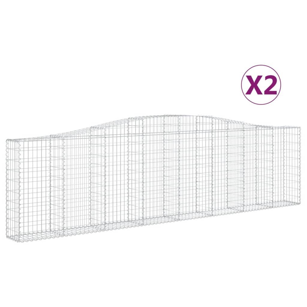 vidaXL kaarekujulised gabioonkorvid 2 tk, 400x30x100/120 cm, raud цена и информация | Aiad ja tarvikud | kaup24.ee