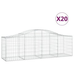 vidaXL kaarekujulised gabioonkorvid 20 tk, 200x50x60/80 cm, raud hind ja info | Aiad ja tarvikud | kaup24.ee