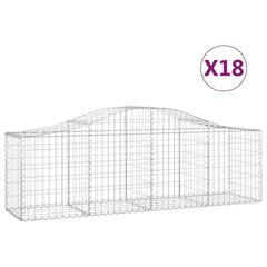 vidaXL kaarekujulised gabioonkorvid 18 tk, 200x50x60/80 cm, raud hind ja info | Aiad ja tarvikud | kaup24.ee