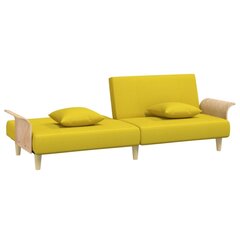 Диван-кровать с подлокотниками, желтый цена и информация | Диваны | kaup24.ee