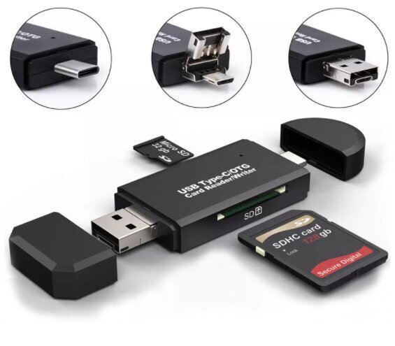 5in1 SD-kaardi lugeja Micro USB USB-C OTG Pendrive hind ja info | USB jagajad, adapterid | kaup24.ee