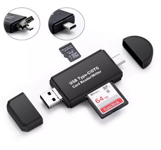 5in1 SD-kaardi lugeja Micro USB USB-C OTG Pendrive hind ja info | USB jagajad, adapterid | kaup24.ee