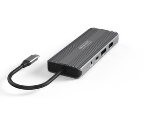 HUB USB-C 10in1 kuvaport 1.4 HDMI 2.1 8K 4K 120Hz 60Hz Full HD 144Hz USB 3.0 SD toiteallikas 100W Macbook M1 M2 Zenwire цена и информация | Адаптер Aten Video Splitter 2 port 450MHz | kaup24.ee