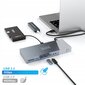 USB-C jaoturi dokkimisjaam 16in1 kuvalink 3x HDMI USB 3.0 minipistikuga Ethernet 1000Mbps SD Macbook M1 M2 Zenwire jaoks цена и информация | USB jagajad, adapterid | kaup24.ee