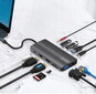 Adapter HUB 12in1 USB-C HDMI/VGA/DP/USB/Jack/SD/LAN Macbook Pro Air M1 jaoks hind ja info | USB jagajad, adapterid | kaup24.ee