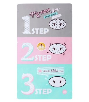 Mustpeasid puhastavad plaastrid Holika Holika Pig Clear Blackhead 3-step kit, 8 g hind ja info | Näomaskid, silmamaskid | kaup24.ee