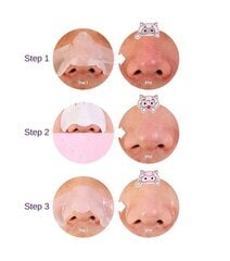 Mustpeasid puhastavad plaastrid Holika Holika Pig Clear Blackhead 3-step kit, 8 g цена и информация | Маски для лица, патчи для глаз | kaup24.ee