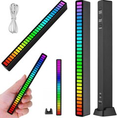 RGB USB LED helireaktsiooniga mitmevärviline neoonvalgusti, must цена и информация | Праздничные декорации | kaup24.ee