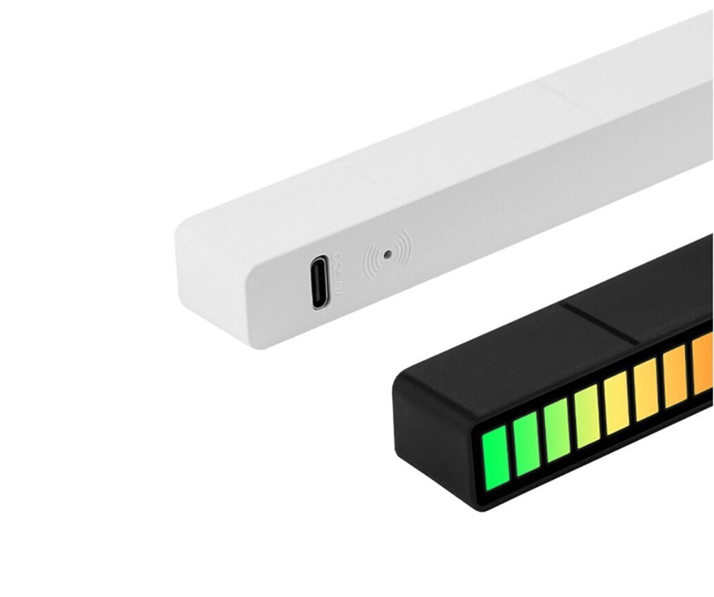 RGB USB LED helireaktsiooniga mitmevärviline neoonvalgusti, must цена и информация | Peokaunistused | kaup24.ee