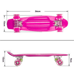 Скейтборд со светящимися колесами, розовый цена и информация | Скейтборды | kaup24.ee