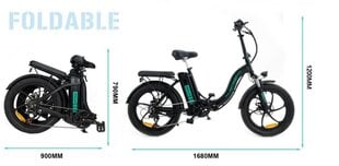 HITWAY BK6S E  bike 20-дюймовый складной велосипед с толстыми шинами, батарея 250 Вт / 36 В / 11,2 Ач, 35–90 км, внедорожный горный велосипед с 7 передачами Shimano, CityBike для мужчин и женщин цена и информация | Электровелосипеды | kaup24.ee