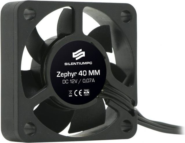 SilentiumPC Zephyr 40 Arvuti korpus Ventilaator 4 cm Must цена и информация | Arvuti ventilaatorid | kaup24.ee