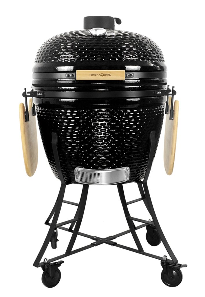 Keraamiline grill Kamado Nordgarden XXL koos lisatarvikutega 26" must hind ja info | Grillid | kaup24.ee