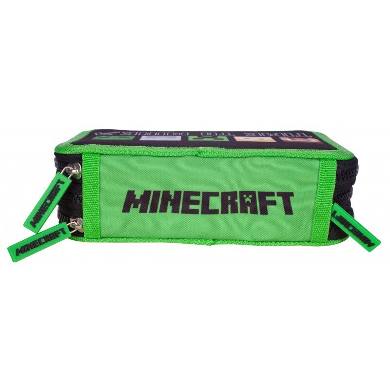Minecrafti kolmekordne pliiatsikott ilma tarvikuteta hind ja info | Pinalid | kaup24.ee