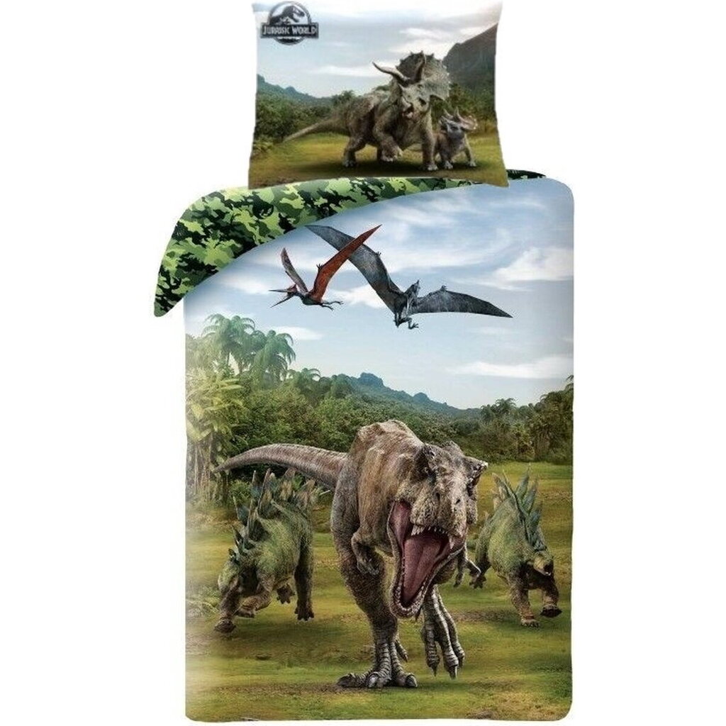 Jurassic World voodipesu 140x200cm + 70x90cm цена и информация | Beebide ja laste voodipesu | kaup24.ee