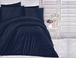 Puuvillane satiin voodipesu Eksklusiivne 140x200 cm Cizgili Navy Blue hind ja info | Voodipesukomplektid | kaup24.ee