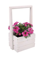 Tin Tours Valge puidust kast 18x13x11 / 31h cm peavõruga hind ja info | Dekoratiivsed lillepotid | kaup24.ee