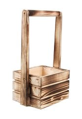 Käepidemega köetav puidust kast 18x13x11 / 31h cm hind ja info | Lillekastid | kaup24.ee