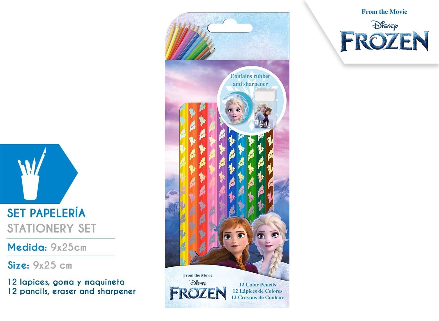 Frozen II pliiatsikriitide komplekt 12 värvi hind ja info | Kunstitarbed, voolimise tarvikud | kaup24.ee
