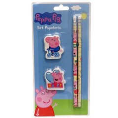 Peppa Pig komplekt 2x pliiats + 2x kustutuskumm hind ja info | Kunstitarbed, voolimise tarvikud | kaup24.ee