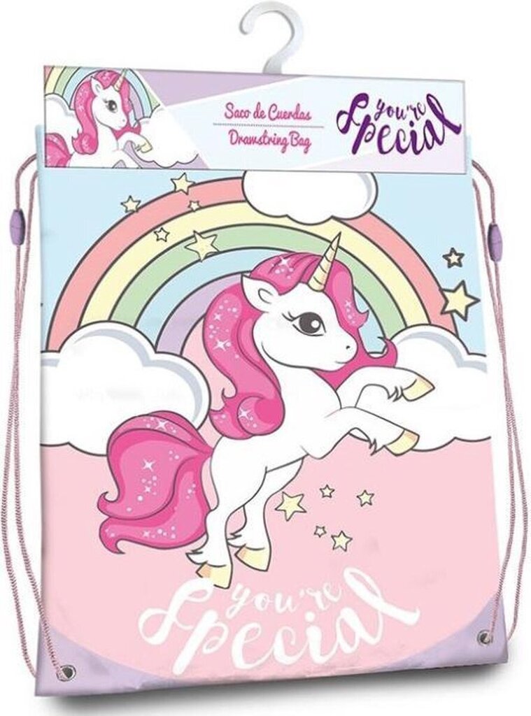 Unicorn Gymbag You're Special 22cm hind ja info | Koolikotid, sussikotid | kaup24.ee