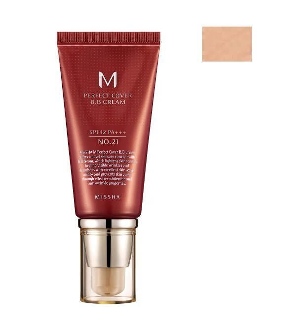 BB kreem Missha M Perfect Cover SPF42/PA+++ 50 ml, 21 Light Beige hind ja info | Näokreemid | kaup24.ee