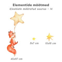 Laste interjööri kleebis Fox Cub with Stars hind ja info | Seinakleebised | kaup24.ee