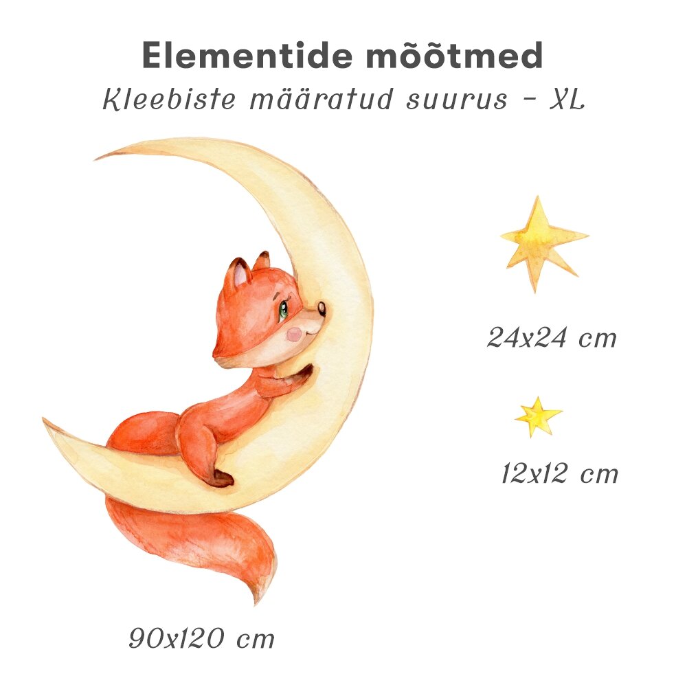 Laste interjööri kleebis Fox Cub in the Moon hind ja info | Seinakleebised | kaup24.ee