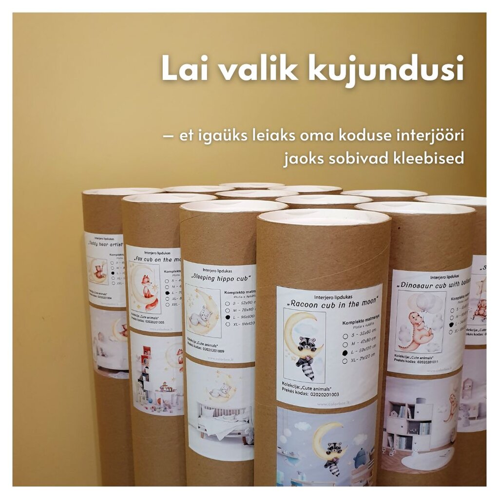 Laste interjööri kleebis Dinosaur Cub with Balloons hind ja info | Seinakleebised | kaup24.ee