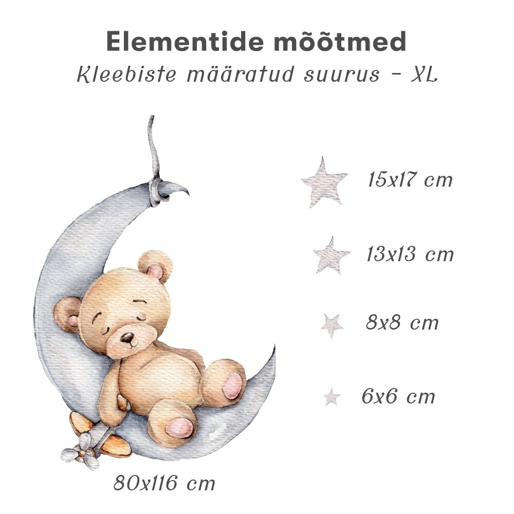 Laste interjööri kleebis Teddy Bear with Toy hind ja info | Seinakleebised | kaup24.ee