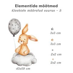 Laste interjööri kleebis Bunny with Balloon hind ja info | Seinakleebised | kaup24.ee