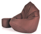 Кресло-мешок с пуфом Mega Comfort, гобелен, коричневое