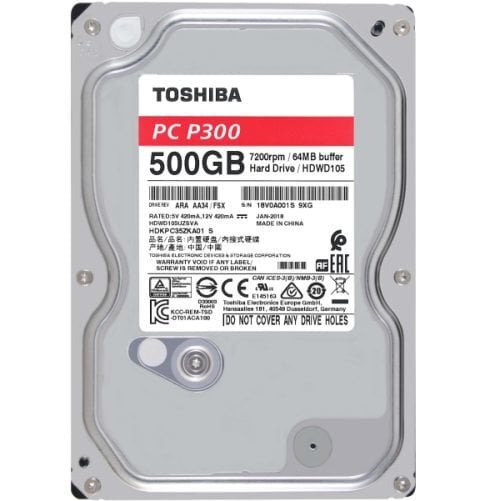 Toshiba P300 DT01ACA050 / 500 GB / 3.5" / Red hind ja info | Sisemised kõvakettad (HDD, SSD, Hybrid) | kaup24.ee