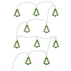 Рождественская в форме ёлочек гирлянда, Retlux RXL 286 10 trees green wood warm light цена и информация | Гирлянды | kaup24.ee