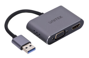 UNITEK ADAPTER USB-A - HDMI & VGA, FULLHD, M/F цена и информация | Адаптеры и USB-hub | kaup24.ee