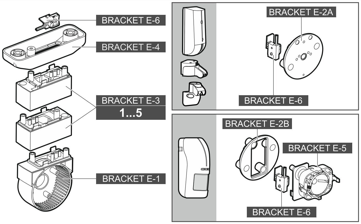 LIIKUMISANDURI MODULAARSE KRONSTEINI ALUS BRACKET-E-4 SATEL цена и информация | Valvesüsteemid, kontrollerid | kaup24.ee