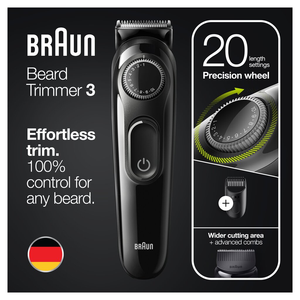 BT3322 habemetrimmer Braun / piirel цена и информация | Juukselõikusmasinad, trimmerid | kaup24.ee